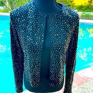 Black with black sequins, Jacket, size 4